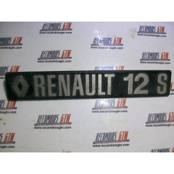 Renault 12 S. Anagrama metálico Renault 12 S