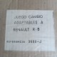 Renault 6. Juego de juntas cambio